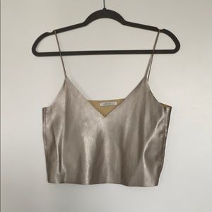 Zara Faux Leather Crop Cami